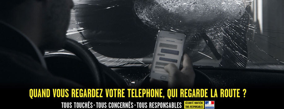 Nouvelle campagne "Onde de choc" de la Scurit routire contre les SMS au volant