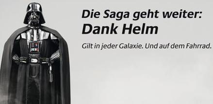 Dark Vador a t choisi comme grie pour promouvoir le port du casque  vlo en Allemagne.