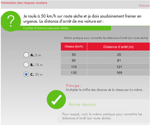 distance arret voiture